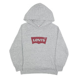 LEVI'S Womens Grey Hoodie S Cotton Blend Sweatshirt Casual Logo Pullover