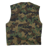 Mens Green & Brown Camouflage Zip Jacket S Polyester Blend Plain Casual Outdoor