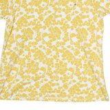 TOMMY HILFIGER Womens White & Yellow Floral Short Sleeve Polo Shirt S Cotton