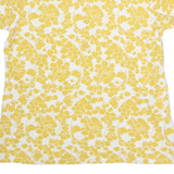 TOMMY HILFIGER Womens White & Yellow Floral Short Sleeve Polo Shirt S Cotton