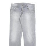 CARHARTT Mens Jeans Grey Regular Straight Denim Light W36 L34 Button Closure