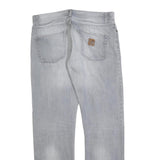 CARHARTT Mens Jeans Grey Regular Straight Denim Light W36 L34 Button Closure