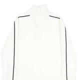 TOMMY HILFIGER Womens White & Black Plain Pullover Jumper 1/4 Zip Rib Knit M