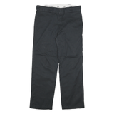 DICKIES Mens Cotton Blend Black Regular Straight Trousers W32 L28 Workwear