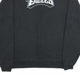 REEBOK Mens Black Eagles Crew Neck L Sweatshirt Cotton Blend Pullover