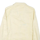 HILTON Womens Cream Linen Blend Jacket M Button Closure Classic Plain Light