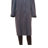 BARSTONS Womens Navy Blue Button Cotton Blend Long Sleeve Classic Jacket L