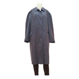 BARSTONS Womens Navy Blue Button Cotton Blend Long Sleeve Classic Jacket L