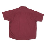 WRANGLER Mens Maroon Cotton Blend Short Sleeve Shirt XL Casual Button Pocket