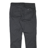 Mens Slim Black Polyester Blend Zip Closure Trousers W34 L33 Casual Everyday