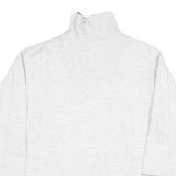 Mens White Cotton Blend Sweatshirt Long Sleeve Half Zip L Winter Theme