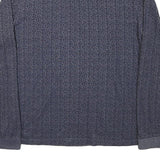 PIERRE CARDIN Mens Blue Long Sleeve Printed Polo Shirt M Cotton Blend