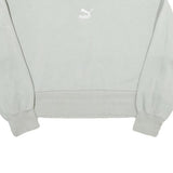 PUMA Womens Grey Cotton Blend Crew Neck XS Sweatshirt Casual Pullover