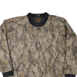 Mens Beige Brown Polyester Blend Pattern Button Jacket 2XL Casual Outerwear