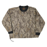 Mens Beige Brown Polyester Blend Pattern Button Jacket 2XL Casual Outerwear