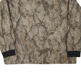 Mens Beige Brown Polyester Blend Pattern Button Jacket 2XL Casual Outerwear