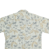 CAMPIA MODA Mens White & Beige Palm Tree Print Cotton Shirt XL Summer Casual