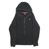 NIKE Mens Black Hoodie S Cotton Blend Full Zip Casual Sportswear