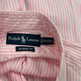 Ralph Lauren Striped Shirt - XL Pink Cotton