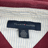 Tommy Hilfiger Polo Shirt - Large Burgundy Cotton