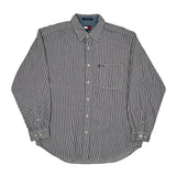 Tommy Jeans Striped Shirt - Large Black & White Cotton
