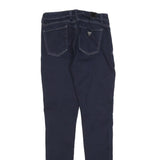 GUESS Womens Jeans Navy Cotton Blend Slim Skinny Zip W25 L28 Stylish Casual