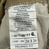 Carhartt Carpenter Trousers - 32W 32L Khaki Cotton