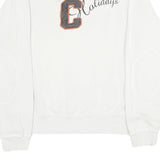 TOM TAILOR Mens White Cotton Crew Neck M Holiday Graphic Sweatshirt