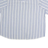 WRANGLER Mens Blue & White Striped Shirt 2XL Cotton Short Sleeve Casual