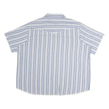 WRANGLER Mens Blue & White Striped Shirt 2XL Cotton Short Sleeve Casual