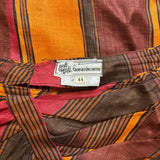 Giorgio Incontri Striped Midi Skirt - 26W UK 6 Orange Cotton Blend
