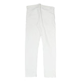 NXS Womens Slim White Denim Jeans W30 L28 Distressed Cotton Blend Zip