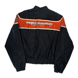 Racing Harley Davidson Spellout Bomber Jacket - Large Black Nylon