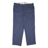 DICKIES Mens Regular Fit Blue Cotton Blend Trousers W39 L30 Workwear Zip