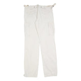 MAKAI Womens Cotton Blend White Regular Fit Cargo Trousers W32 L34 Zip Pockets
