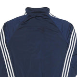 ADIDAS Mens Navy Blue Track Jacket S Polyester Blend Zip Athletic Casual