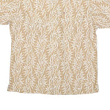 TOMMY HILFIGER Mens Beige & White Cotton Blend Casual Shirt M Leaf Print