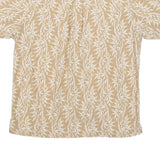 TOMMY HILFIGER Mens Beige & White Cotton Blend Casual Shirt M Leaf Print