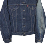 LEVI'S Mens Blue Denim Button Jacket XL Cotton Blend Classic Western Style