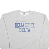GILDAN Mens Grey Delta Delta Delta Crew Neck XL Cotton Blend Sweatshirt Pullover