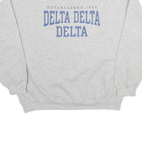 GILDAN Mens Grey Delta Delta Delta Crew Neck XL Cotton Blend Sweatshirt Pullover