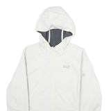 JACK WOLFSKIN Womens White Hooded Jacket L Polyester Softshell Outdoor Zip