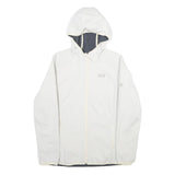 JACK WOLFSKIN Womens White Hooded Jacket L Polyester Softshell Outdoor Zip