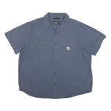 CARHARTT Mens Blue Cotton Blend Short Sleeve Shirt 2XL Casual Workwear