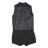 G-STAR Womens Black Playsuit Cotton Blend M Sleeveless Button Closure Casual