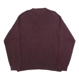 TOMMY HILFIGER Mens Maroon Classic Jumper Crew Neck Basic Knit XL Cotton Casual
