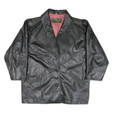 ECHT LEDER Mens Black Leather Classic Jacket L Leather Zip Plain Vintage Stylish