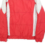 Mens Red & Cream Zip Up Polyester Blend Jacket S Plain Casual Outerwear