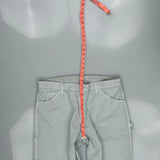 Dickies Cargo Carpenter Trousers - 38W 30L White Polyester Blend