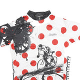 AOGDA Mens White & Red Graphic Cycling Jersey 3XL Short Sleeve Zip Neck